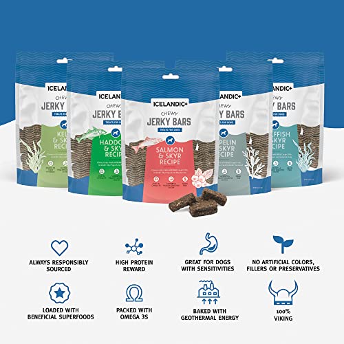 ICELANDIC+ CHEWY JERKY BARS WOLFFISH, SKYR, & KELP DOG TREAT 2.5-OZ BAG