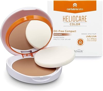 Heliocare Oil-Free Compact SPF 50 Brown Mattifying Makeup Sunscreen Oily Skin