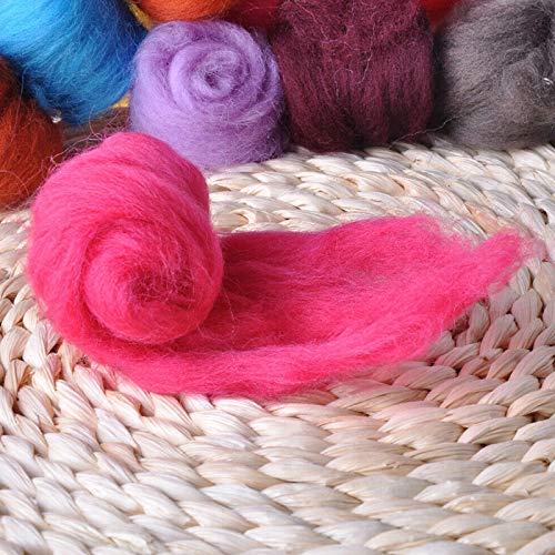 YWILLINK 1 Set 40 Colors Wool Felt Needles Tools Needle Felting Mat Starter DIY Kit Gifts