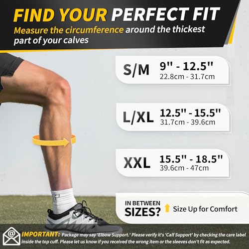 CAMBIVO Compression Calf Sleeve for Men and Women | Compression Knee Highs, Elastic Compression Socks for Sports, Football, Running, Cycling, Circulation Legs, Varicose Veins