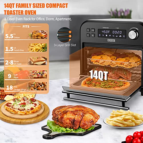 CKOZESE 6Slice Toaster Oven Air FryerAir Fry, Grill, Dehydrate, Roast