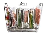 Sous Vide Rack For Anova, Nomiku, Sansaire, PolyScience All Sous Vide Cooker Immersion Circulator Cookers - Adjustable Stainless Steel, Collapsible, Even Warming - Sous Vide Rack Divider Is Heavy Duty & Rust Resistant Works With Most Sous Vide Containers