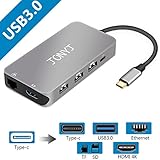 Thunderbolt 3 USB C Hub/Adapter, JONYJ 9-in-1 Type c Mcbook Pro Hub with 4K HDMI/ Type C Charging /1000 Ethernet Port, 3 USB 3.0 Ports, SD &amp; TF Card Read for MacBook Pro 2015/2016,Chromebook and more