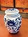 Decorative Blue and White Lotus Pattern Porcelain Storage Container or Display Unit.Large