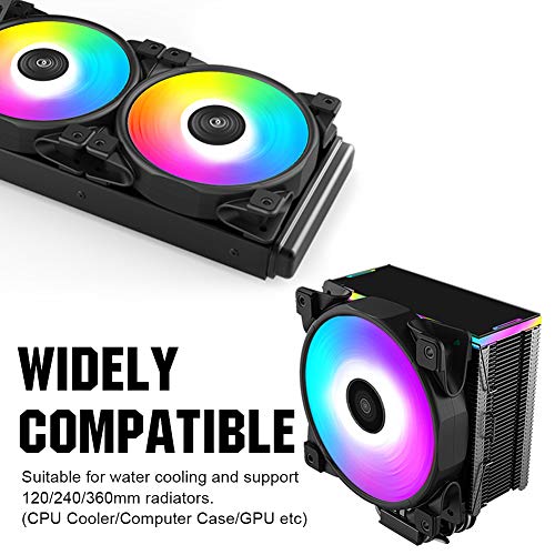 Pccooler 120mm Case Fan Dawn Series, 3M120HALO LED RGB Silent Fans - Advanced Lighting Customizations with 7 Colors&10 Lighting Modes - PWM High Performance Cooling Fan for PC Case Computer Fan - Thumbnail 4