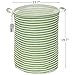 Sea Team 19.7 Inches Large Sized Waterproof Coating Ramie Cotton Fabric Folding Laundry Hamper Bucket Cylindric Burlap Canvas Storage Basket (19.7