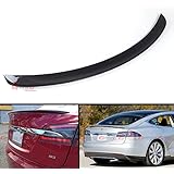 Cuztom Tuning Glossy Carbon Fiber Factory Style Trunk Lid Spoiler Wing Compatible with Fits for 2012-2021 Tesla Model S 60D 7