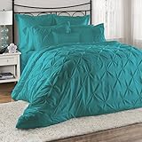 8 Piece Lucilla Bed in a Bag Comforter Sets- Queen King Cal.King Size (Cal.King, Teal)