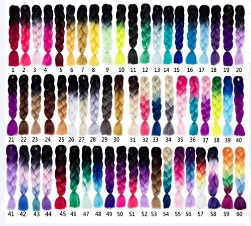 Usexy 1Pcs Ombre Synthetic Braiding Hair Extensions 24 Inch One Two Three Tone Color Ombre Jumbo Twist Kanekalon Braids Hair Heat Resistant Synthetic Hair for Braiding