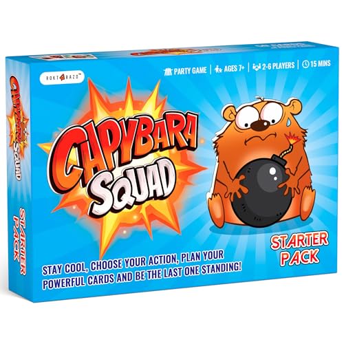 rokt&razo Capybara Squad: Starter Pack, Chill & Hilarious Card Games | Delayed Bombs & Blast Tactics | 2-6 Players, 2min Rules, Ages 6+ | Perfect for Kids, Teens, Adults, Family, Party, Travel