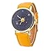 Vavna Top New Unisex Student Solar System Print Quartz Women's Leather Wrist Watch - Brown Gold