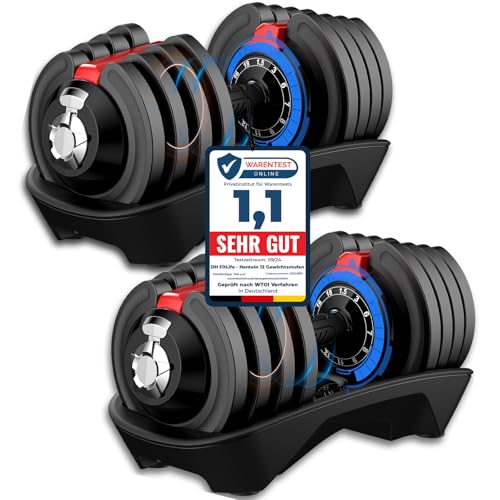 DH FitLife 18kg verstellbare Hanteln Set, 12 Stufen, Kurzhanteln 12-in-1