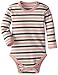 L'ovedbaby Unisex-Baby Newborn Organic Long-Sleeve Bodysuit, Coral Stripe, 12-18 Months