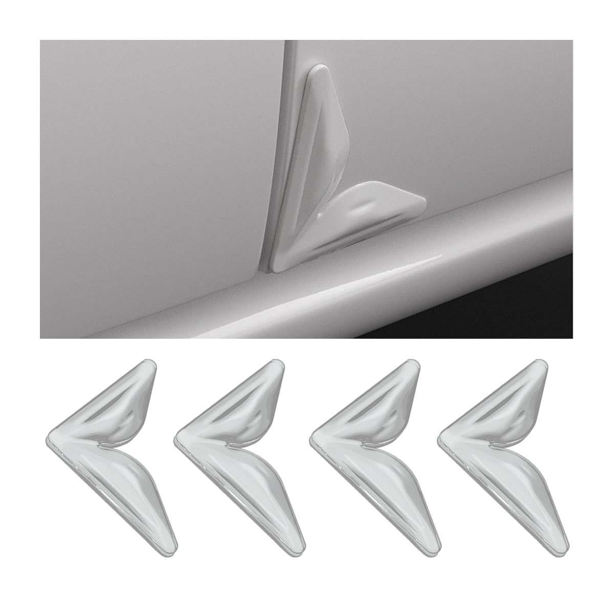 JNNJ 4 Pieces Universal Car Door Corner Protector, Scratch Resistant Car Door Corner Cover, Cars Doors Corner Guard Car Door Protector, Vehicles Side Doors Edge Corners Guard Protector(Transparent)