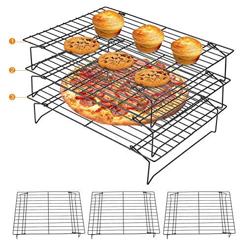 Stainless Steel Baking Rack Nonstick Cooking Grill Tray Cooling and Baking Rack Three Tier Cooling Rack For Biscuit Cake Bread