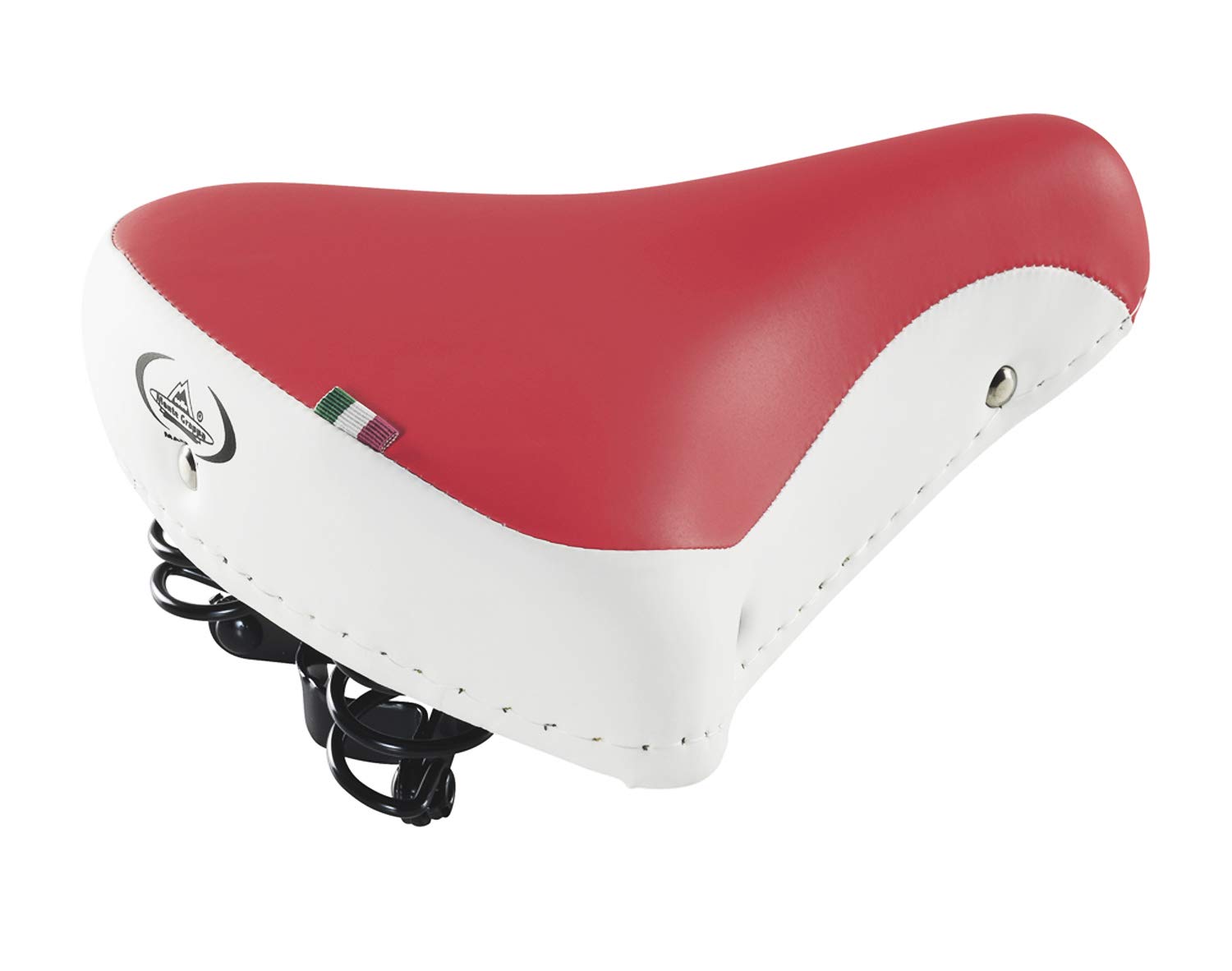 Cucuba® Vintage Saddle Graziella Montegrappa Original Synthetic Leather with Double Spring MOD 08/F (Red/White)