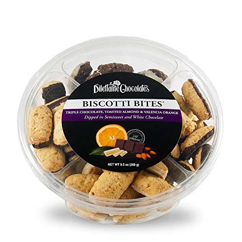 Biscotti Bites - Chocolate Dipped Biscotti - 9.5oz Wheel Assortment - by Dilettante (2 Pack)
