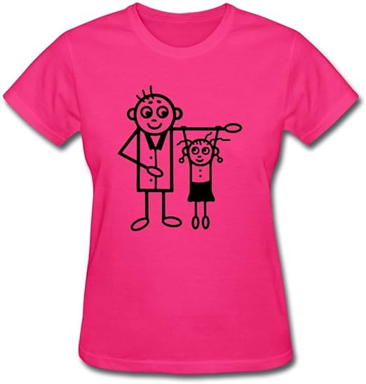 Father & Daughter Women T-shirt Pink Medium Pattern Available at Amazon