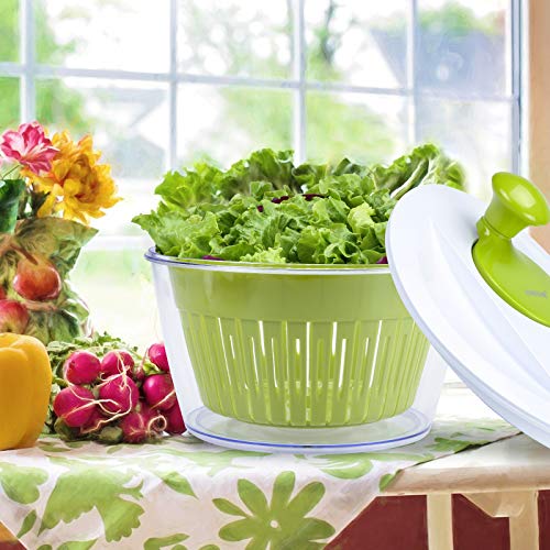 OVOS Large Salad Spinner 5 Quarts Fruits and Vegetables Dryer Quick Dry