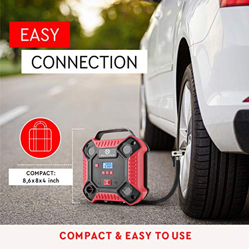 Helteko Air Compressor Tire Inflator DC 12V Tire Pump for Car Tires