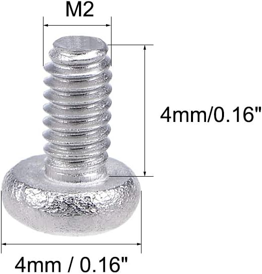 sourcing map M2x4mm Machine Screws Pan Phillips Cross Head Screw 304 Stainless Steel Fasteners Bolts 100Pcs - Image 4