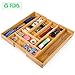 Kealive Bamboo Drawer Organizer, Expandable Kitchen Utensils Drawer Organizer