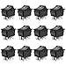 MUZHI Rocker Boat Switch, 12 Pcs DPDT 6 Pins Switch Snap, AC 20A/250V 15A/125V, 3 Position ON/Off/ON Mini Boat Rocker Switch Toggle for Car Auto Boat (Black)