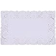 White Lace Paper Doilies - 7 inch x 12 inch Rectangle Paper Doilies - Disposable Paper Placemats - for Wedding, Birthday, Cakes, Desserts, Tableware Food Decoration, Pack of 100