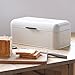 SveBake Bread Box for Kitchen Counter Vintage Retro Design Carbon Steel Bread Bin with Powder Coating, Cream (Included a Free PDF Baking E-BOOK)
