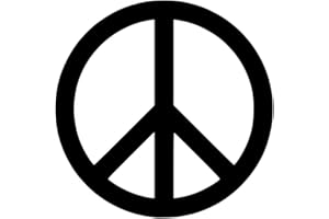 HILL COUNTRY VINYL Peace Sign Symbol [Pick Any Color] Vinyl Transfer Sticker Decal for Laptop/Car/Truck/Window/Bumper (2in x 2in [6-Pack], Black)