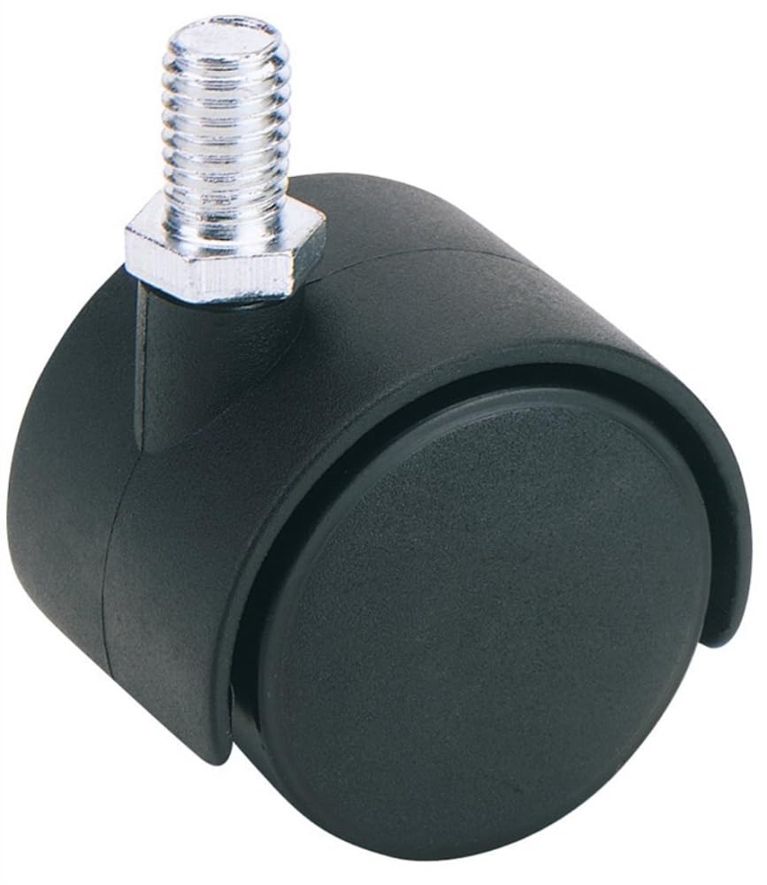 Draper 65464 25 kg SWL Twin Nylon Castor, Black, 40 mm