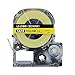 Absonic Tape Cassette Replacement for EPSON LabelWorks LW-400 LW-500 LW-600P LW-700 LW-900P LW-1000P LC-5YBW9 (3/4" x 26', 18mm x 8m, Black on Yellow)