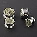 6 pairs Woman Surgical Stee Dangle Gauges Ear Tunnels 00g Kit Piercing Earrings Plugs Stretcher 2G-00G Eyelet Double Flare (10mm=00g)