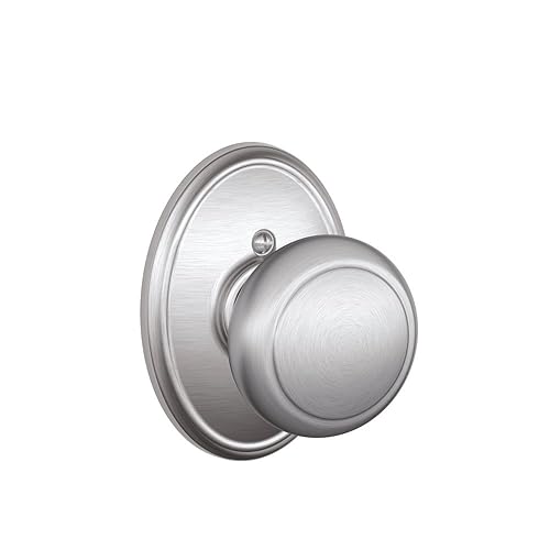 SCHLAGE Andover Knob with Wakefield Trim Non-Turning Lock, Satin Chrome (F170 AND 626 WKF)