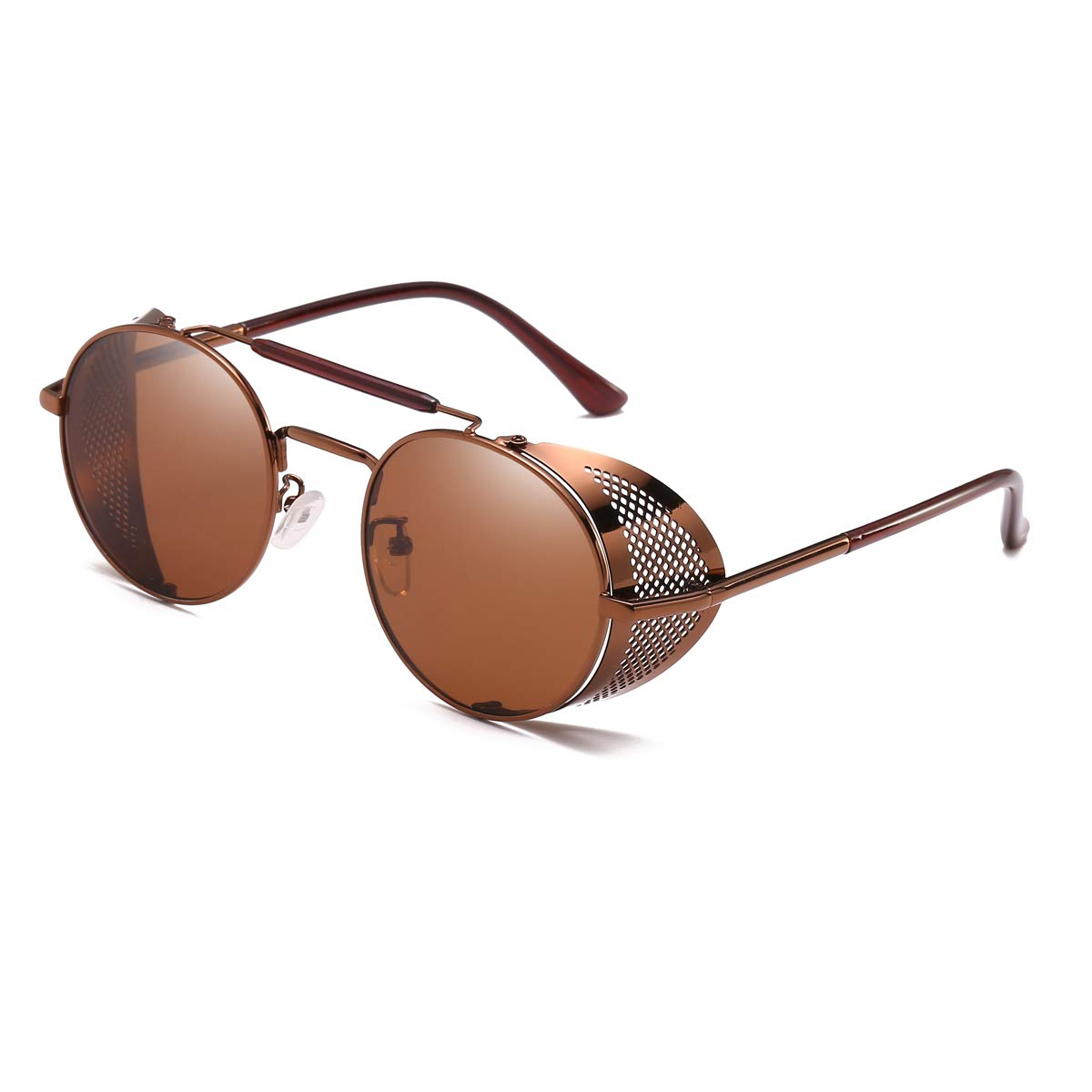 DollgerSteampunk Style Round Vintage Sunglasses Retro Eyewear UV400 Protection for Men Women