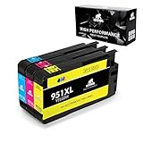 IKONG 3 Colors Replacement Ink Cartridge For HP 951 XL Ink Cartridge(1 Cyan 1 magenta 1 Yellow) Compatible With HP Officejet PRO 8600 8610 8620 8630 8640 8660 8615 8625 251dw 271dw