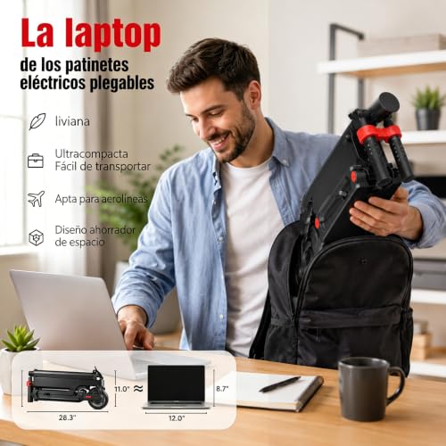HX X6 Patinete Eléctrico para Adultos,4 Pliegues Commuting Urbano, el Portátil de los Scooter, Motor 350W y Batería Extraíble, Autonomía 20-40km, Doble Freno, E-Scooter para Jóvenes y Adultos
