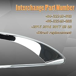 BACLAUGH Chrome Headlight Bezel Trim Driver
