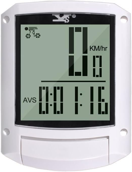 MATATA Bicycle Speedometer and Odometer Wireless Waterproof Cycle Bike Computer with LCD Display & Multi-Functions(White)