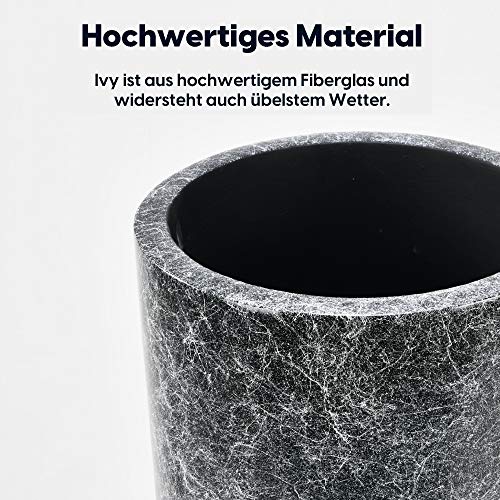 wuuhoo I Pflanzkübel Ivy in schwarzer Marmoroptik mit Pflanzeinsatz I Wetterfest für Innen und Außen I Pflanzsäule… – Bild 4