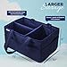 Diaper Caddy, Nursery Organizer: Best Navy Blue Portable Washable Diaper Caddy Organizer with Large Storage Space. Free Changing Pad (Navy, Large)