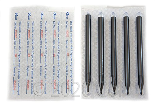 100 Pieces Tattoo Mixed Needles- 3RL, 5RL, 7RL, 9RL, 3RS, 5RS, 7RS, 9RS, 5MS, 7MS Manufactured By Skin Companion Free with Transfer Stencil Paper 5 Sheets (100 Mixed Needles + 100 Long Tips)