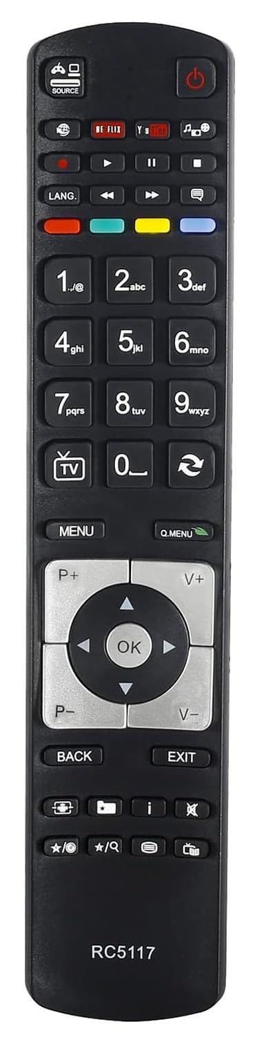 RC5117 RC-5117 Universal Remote Control Compatible for Hitachi RC5118 RC-5118 RC5118F 32HYJ46U 42HYT42U 43HGT69U 50HYT62U 32HB6J41U 42HXT42U 48HBT62U 48 HK6T64U 49HGT69U TV