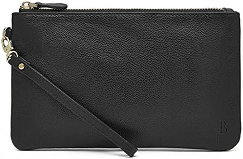Hbutler MightyPurse Wristlet MP370 Black Leather Purse with Built-In Power Bank 4000 mAh Micro USB und iPhone Adapter