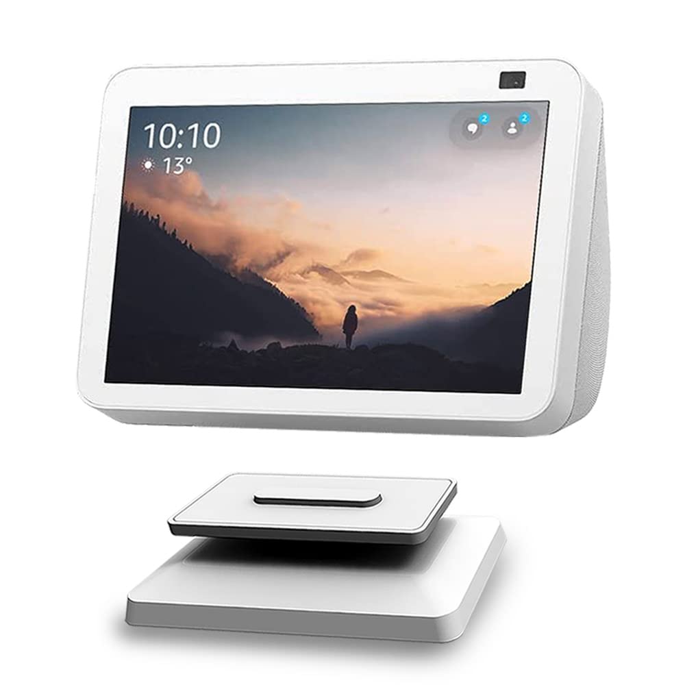 ELPHA Stand for Echo Show 8 (1st Gen and 2nd Gen) | Adjustable Stand Mount Accessories Compatible with Alexa Show 8 | Swivel and Tilt | (White)