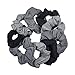 9 Pack Scrunchies Hair Ties (Greys)