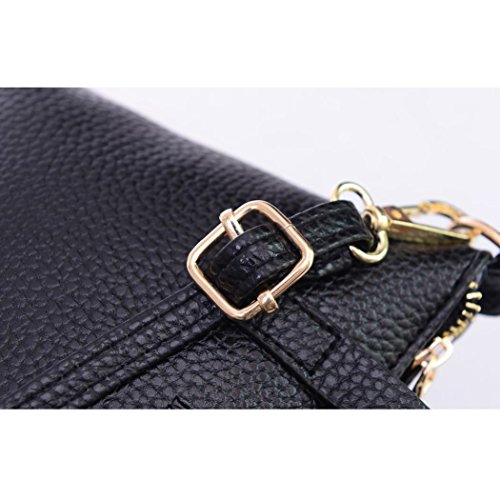 Clearance! Women Fashion PU Leather Small Tote Handbag Purse Zipper Crossbody Shoulder Bags Messenger Satchel (Black)