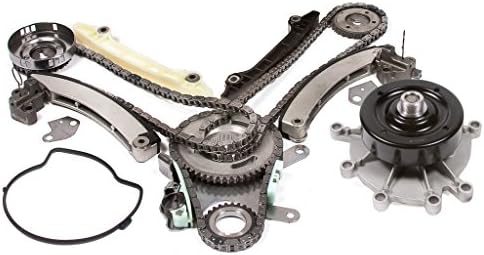 Evergreen TK5037EWP Compatible With 02-03 Dodge Jeep 3.7L Timing Chain Kit Water Pump (JTEC Cam Gear)