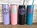 20oz Personalized Tumbler with Custom Monogram Vinyl Decal - Includes Straw and Lid - Stainless Steel - Perfect for: Bridesmaid, Bachelorette, Bridal Party Gifts, Birthday, Vacation,