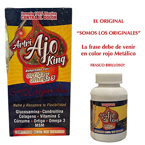 New Improved Formula Artri AJO King Ortiga \u0026 Omega 3 Dolor - Joint Support  Supplement 100 Tabletas Flexibilidad. Curcuma, Omega 3, Colageno. |  Pricepulse